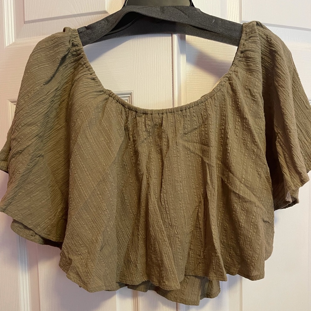 Olive green smock shirt